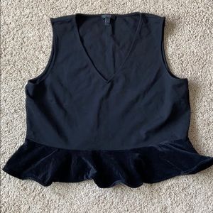 J Crew Velvet Peplum Top
